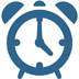blue icon of an alarm clock