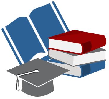 icon with graduation cap and books